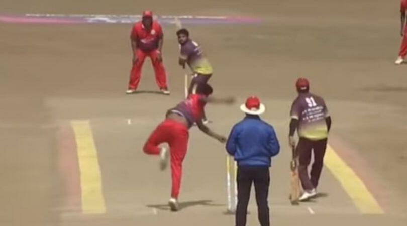 WATCH: Wide delivery reaches point boundary in local Tennis cricket tournament