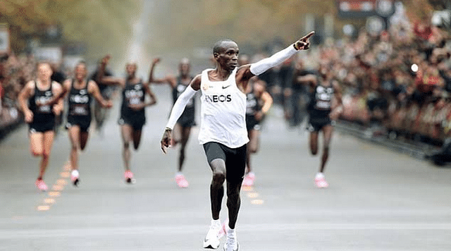 Eliud Kipchoge makes history by becoming the first person to run a marathon in under 2 hours