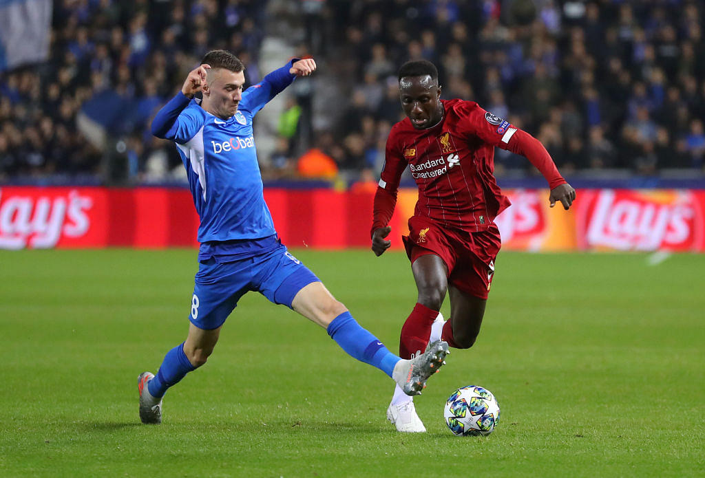 Watch: Naby Keita passes the ball with his back within just 8 seconds in the Genk vs Liverpool match