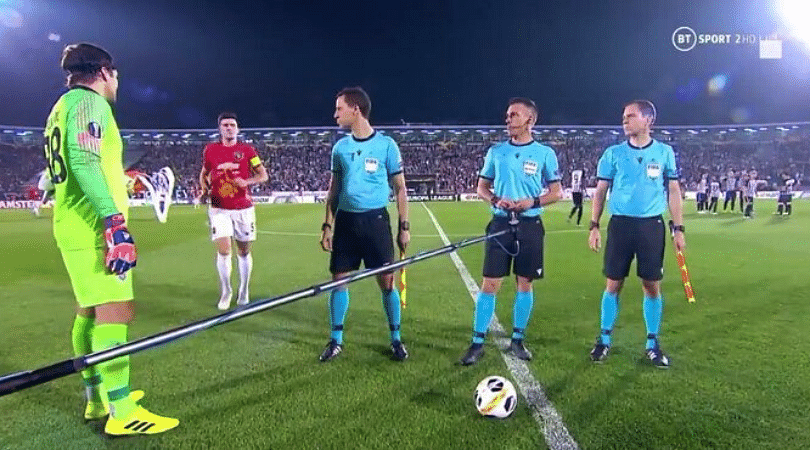 Harry Maguire awkwardly forgets he was Manchester United captain during coin toss vs Partizan Belgrade