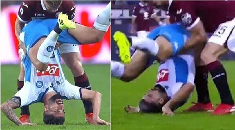 Napoli defender suffers huge injury after landing on head against Torino