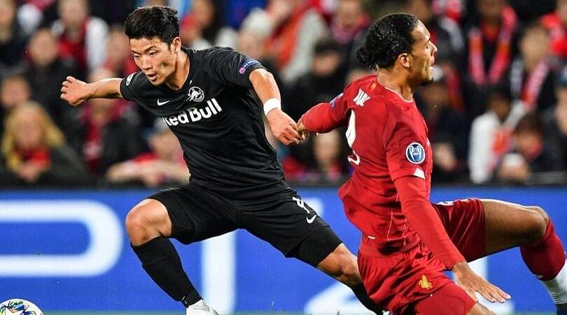 Hwang Hee-chan turns Virgil Van Dijk inside out before scoring for RB Salzburg vs Liverpool