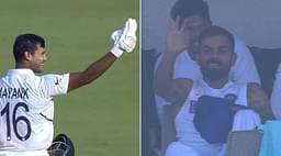 Mayank Agarwal double century: Watch Virat Kohli gestures Agarwal to score triple century in Indore Test