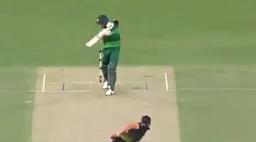 WATCH: Babar Azam drives Mitchell Starc effortlessly through covers for classy four in Canberra