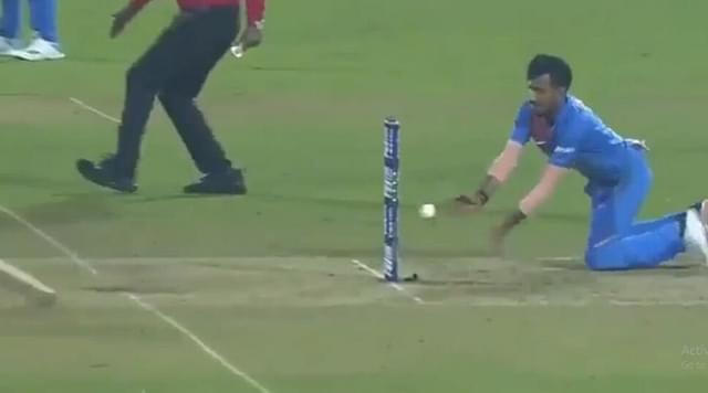 WATCH: Yuzvendra Chahal misses simple run-out chance to dismiss Mohammad Naim