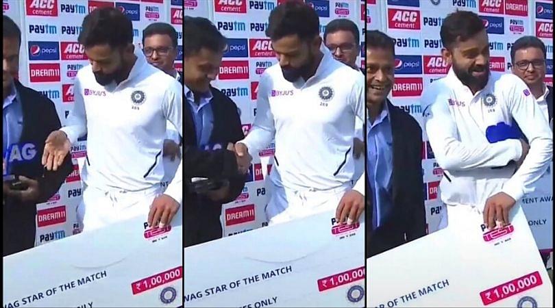 Virat Kohli had hysterical moment during presentation ceremony after record breaking series