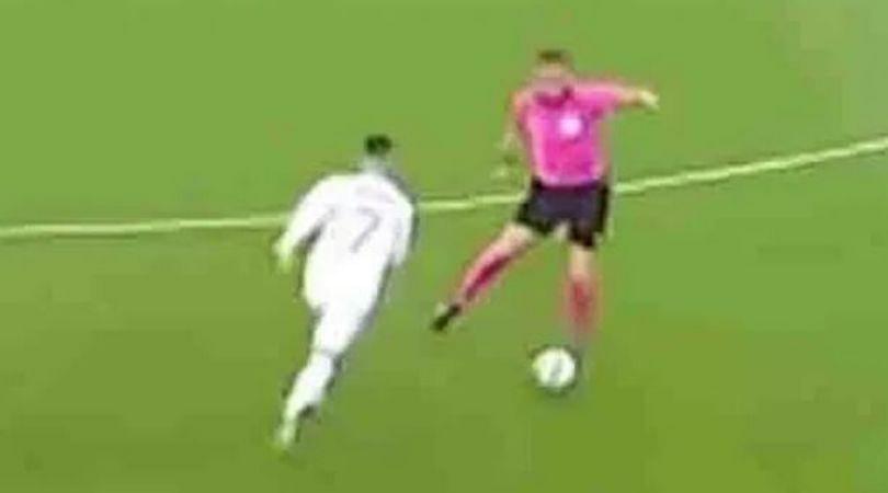 Eden Hazard brutally nutmegs referee Real Madrid's process to score goal