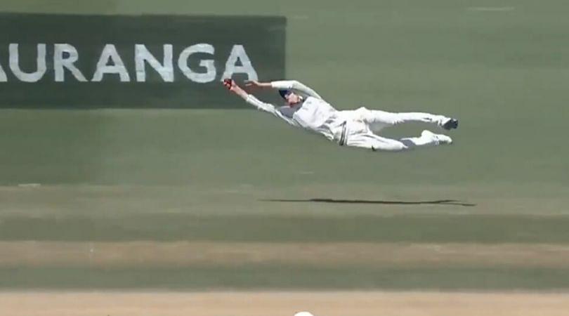 WATCH: Mitchell Santner grabs one-handed blinder to dismiss Ollie Pope in 1st Test vs England