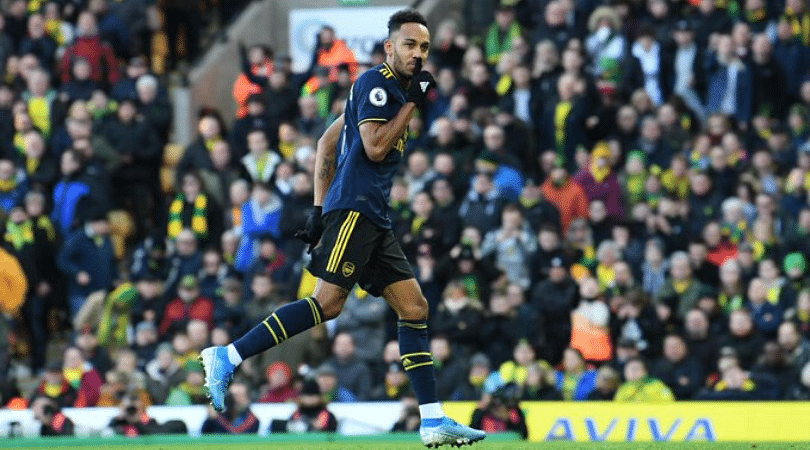 Aubameyang shush celebration Arsenal forward scores before asking Tim Krul to pipe down after VAR Penalty controversy