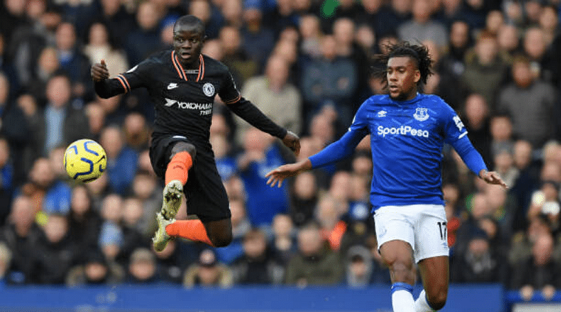 Everton Winger Alex Iwobi was seen dabbing after being dribbled past by N’Golo Kante