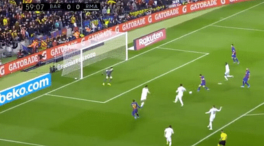 Lionel Messi inexplicably missed a tap in during the El Clasico