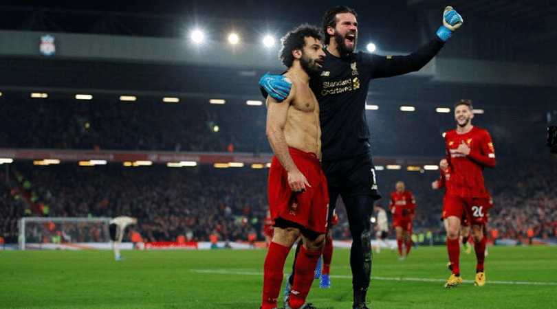 Alisson assist to Mohamed Salah Liverpool seal win vs Man Utd after Salah scores from brilliant Alisson assist