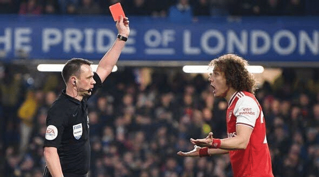 David Luiz Red Card Vs Chelsea
