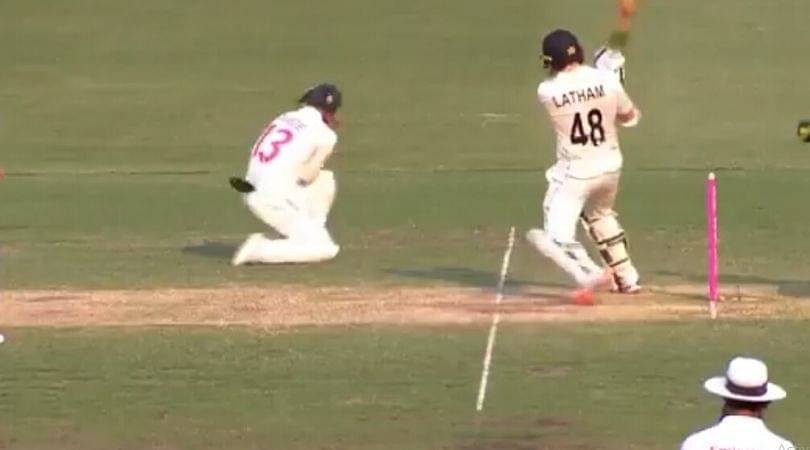 WATCH: Tom Latham's pull hits Matthew Wade on the helmet at short leg in Sydney Test