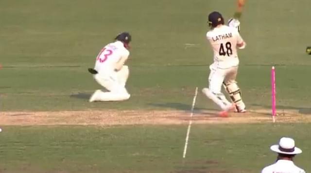 WATCH: Tom Latham's pull hits Matthew Wade on the helmet at short leg in Sydney Test