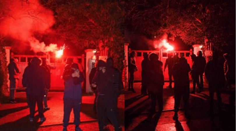 Manchester United fans filmed throwing flares at Ed Woodward’s house