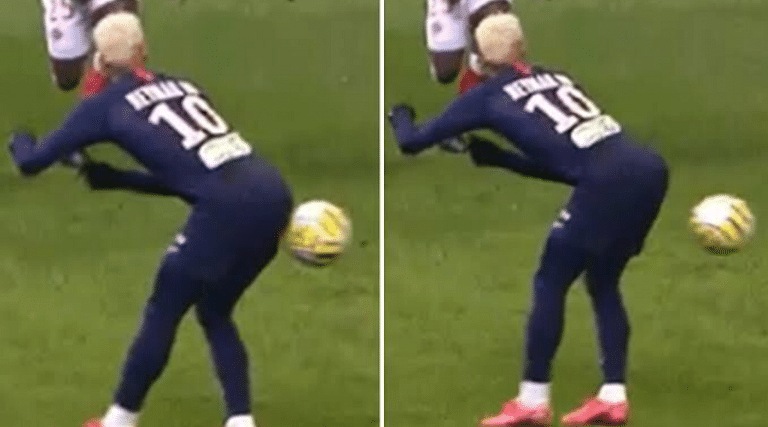 Neymar produced an outrageous pass with his backside during Stade Reims ...