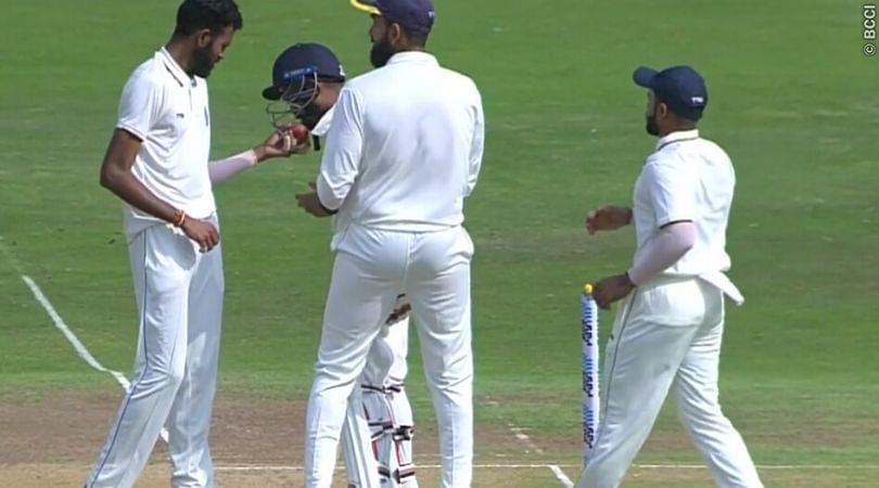 WATCH: Rohan Prem hit on the helmet by Ravi Kiran bouncer; bowler removes ball from helmet's grille