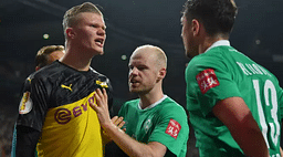 Erling Haaland involved in a furious bust up during Dortmund’s exit from the DFB Cup