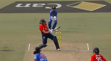 WATCH: Natalie Sciver survives despite edging the ball off Shikha Pandey in Tri-Nation T20 Women's Series