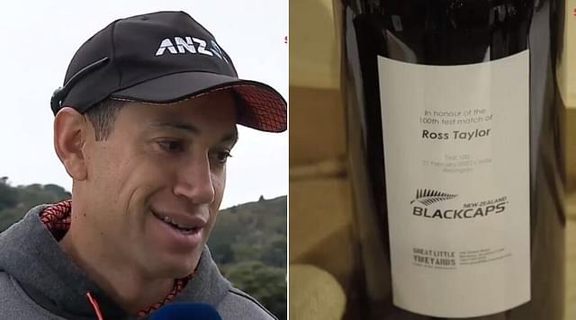 "I will need some help": Watch Ross Taylor's hilarious reaction on receiving 100 wine bottles on completing 100 Test matches