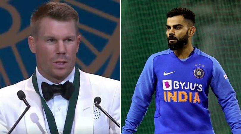 Watch: David Warner names Virat Kohli and breaks down after winning Allan Border medal