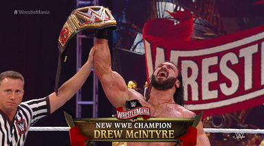 Drew McIntyre dethrones Brock Lesnar to win first WWE Championship at Wrestlemania 36