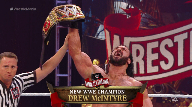 Drew McIntyre dethrones Brock Lesnar to win first WWE Championship at Wrestlemania 36