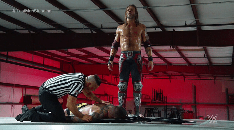 Wrestlemania 36 Edge vs Randy Orton Last Man Standing match comes to an emotional close