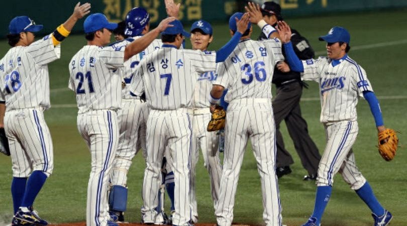 12th May, 2020. Doosan Bears defeat Lotte Giants Members of the