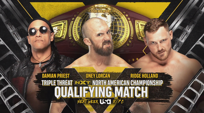 Damien Priest vs Oney Lorcan vs Ridge Holland announced for NXT next week