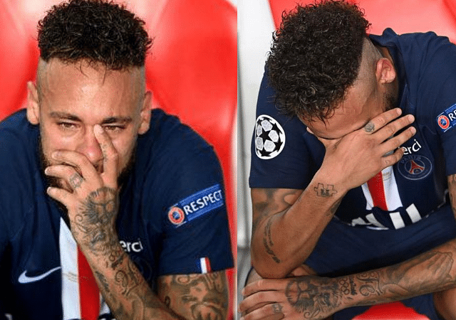 Neymar Crying PSG Superstar breaks down in tears after Champions League final loss