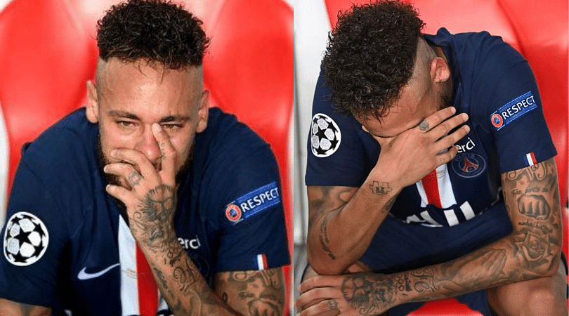 Neymar Crying PSG Superstar breaks down in tears after Champions League final loss
