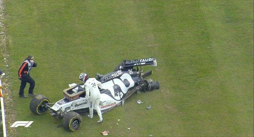 Daniil Kvyat Crash: Alpha Tauri driver meets unfortunate fate after crash at British GP