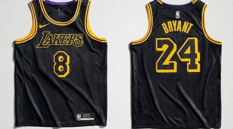 La Lakers Black Mamba #8 #24 Kobe Bryant KB Stitch Jersey Swingman 