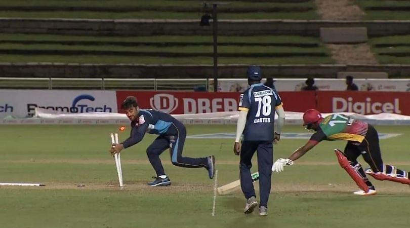 Rashid Khan run-out vs St Kitts and Nevis Patriots: Barbados Tridents' bowler outfoxes Evin Lewis in CPL 2020