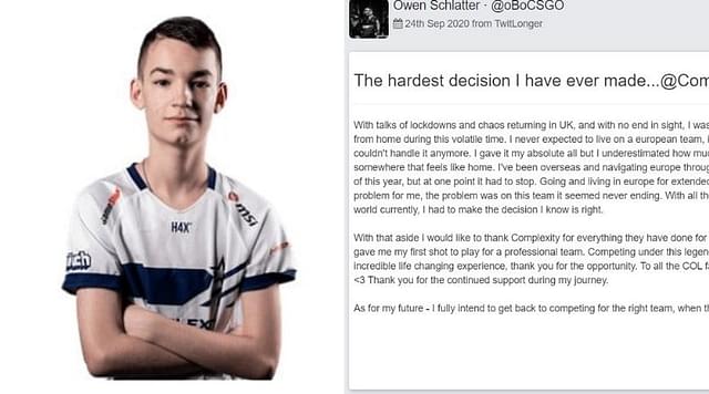 "The hardest decision I ever made" - oBo steps down from Complexity