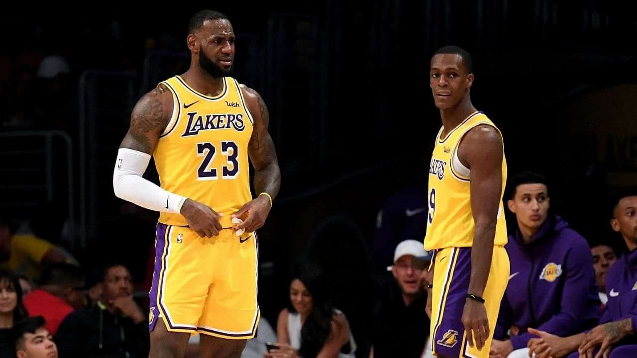 "LeBron James is laughing from the sidelines": NBA Twitter reacts as Rajon Rondo hilariously sheds some tears upon hearing Anthony Davis and LBJ missed him last season