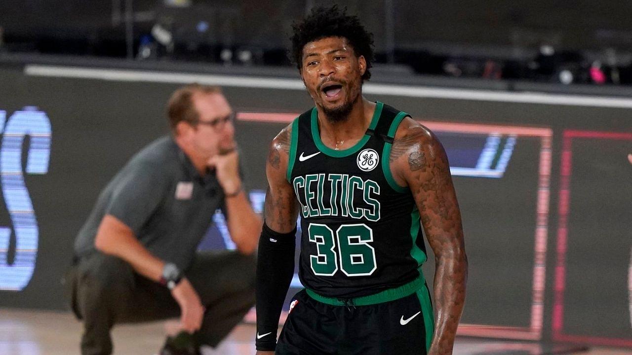 Marcus Smart yells at Celtics players