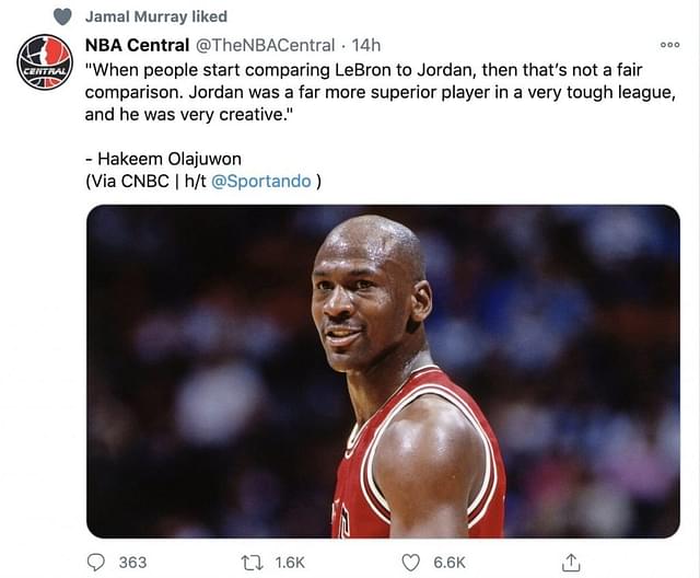 Jamal Murray echoes Hakeem in LeBron-MJ GOAT debate