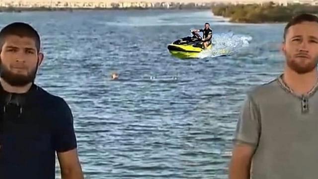 Conor McGregor Crafts His Way To Photobomb Khabib Nurmagomedov and Justin Gaethje's Pre-Fight Still