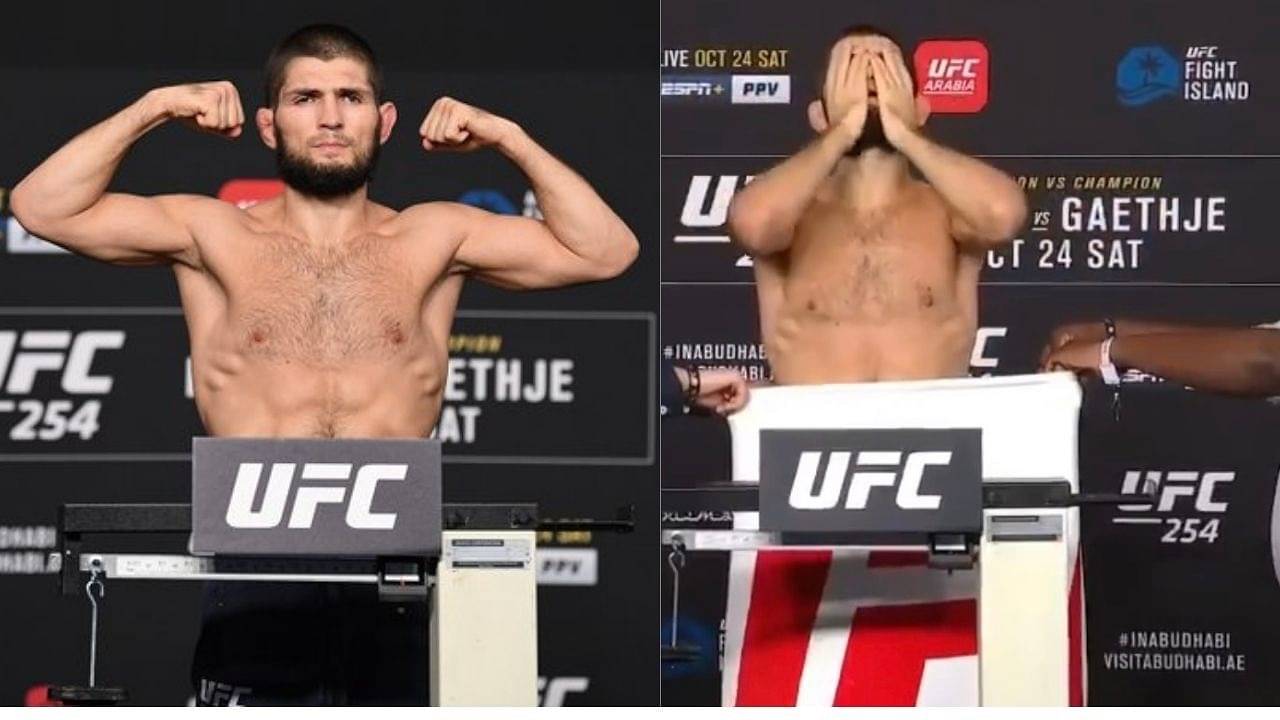 Watch: Khabib Nurmagomedov Takes a Sigh Of Relief After Hitting The Defined Mark at UFC 254 Weigh-ins