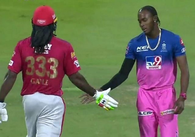 Chris Gayle angry: Watch KXIP batsman loses his cool after missing century; shakes hand with Jofra Archer later