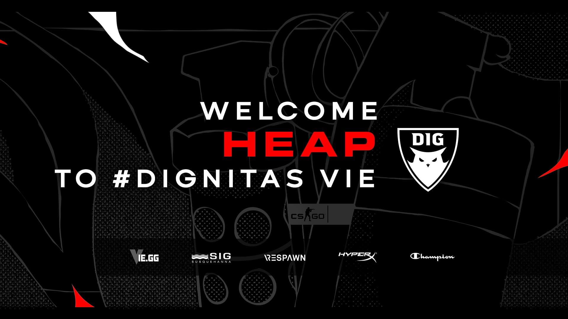 Dignitas have announced the signing of Swedish player HEAP