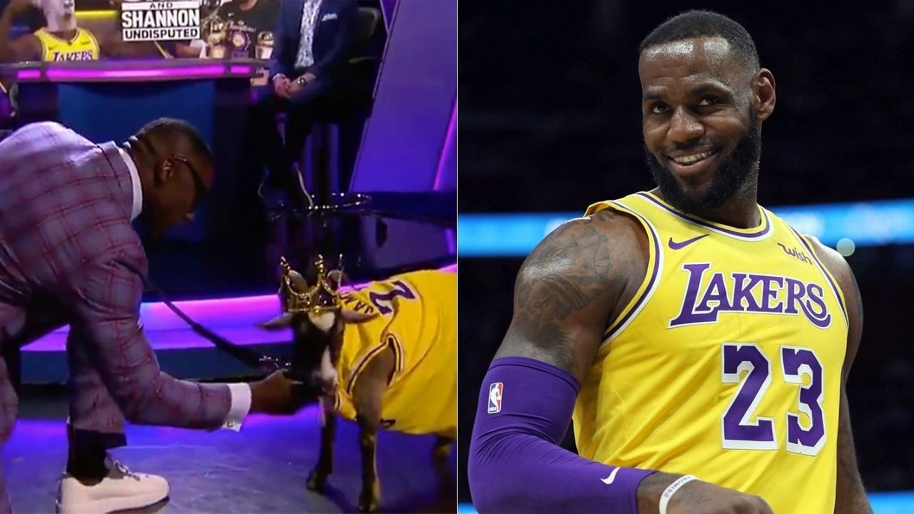 Shannon Sharpe brings in live goat with 