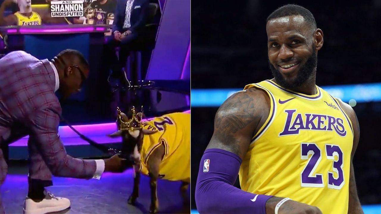 Shannon Sharpe brings in live goat with LeBron James' Lakers jersey on 'Undisputed'