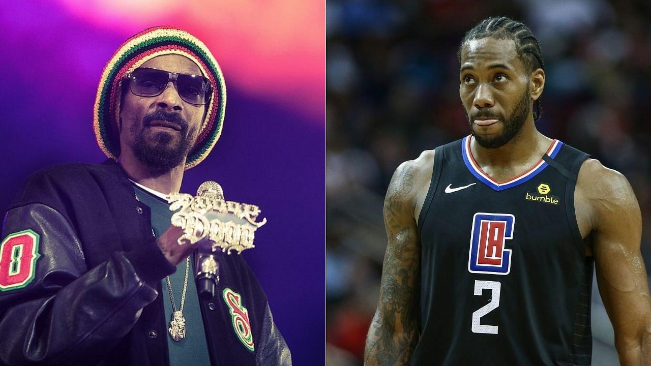 Lakers fan Snoop Dogg gets a gift from Clippers' Kawhi Leonard
