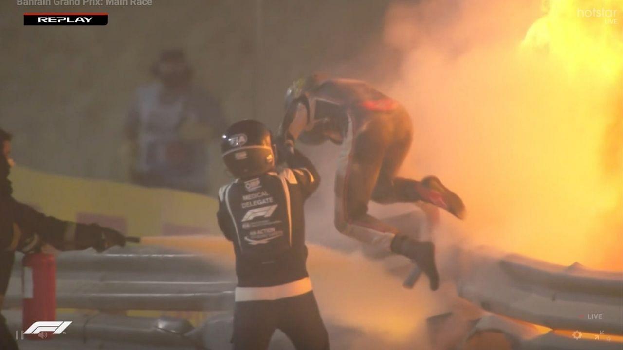 Romain Grosjean Crash : Is Romain Grosjean fine after explosive collision into the barriers