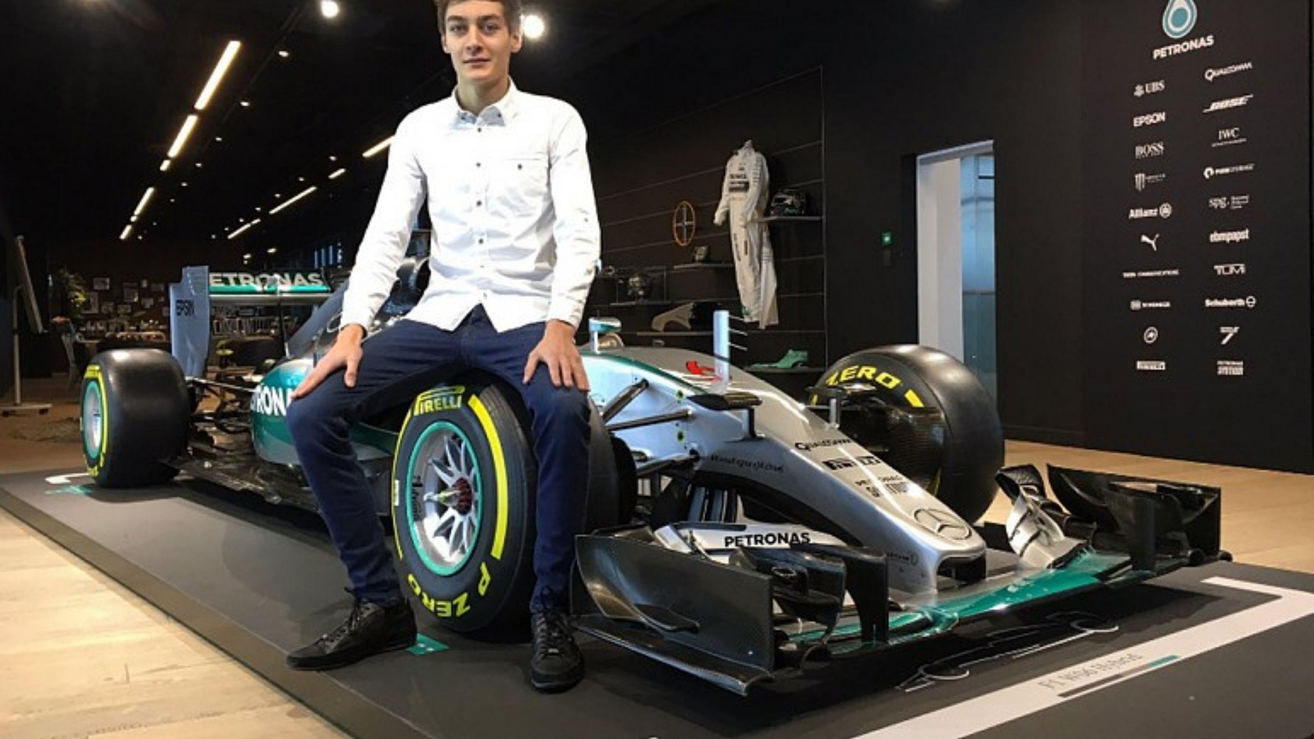 WATCH: George Russell living his dreams as he steps inside the Mercedes W11 replacing Lewis Hamilton