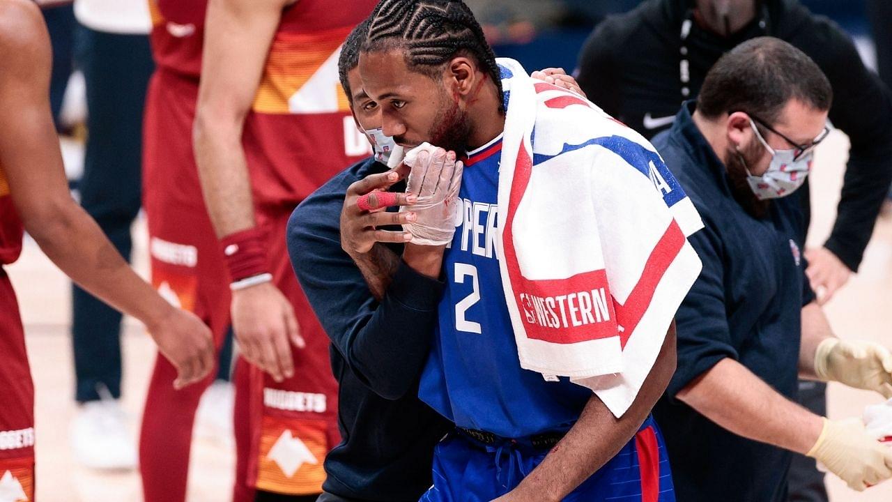 ‘Not sure I have ever seen a face move like this’: New angle of Kawhi Leonard’s ‘bloody’ face injury explains why he got 8 stitches